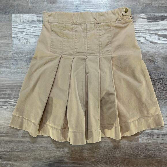 VTG Pleated Khaki Skort Built-In Shorts Mini Skirt Y2K Preppy Tenniscore Beige - Picture 5 of 6